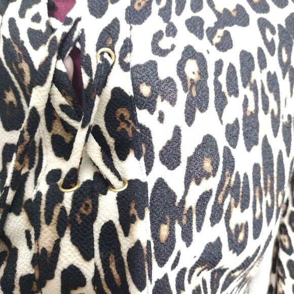Chico's cute size S/4 women's Cheetah print lace up bodice 3/4 angel wing sleeve - Picture 8 of 13